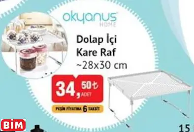 OKYANUS HOME DOLAP İÇİ KARE RAF ~28X30 CM